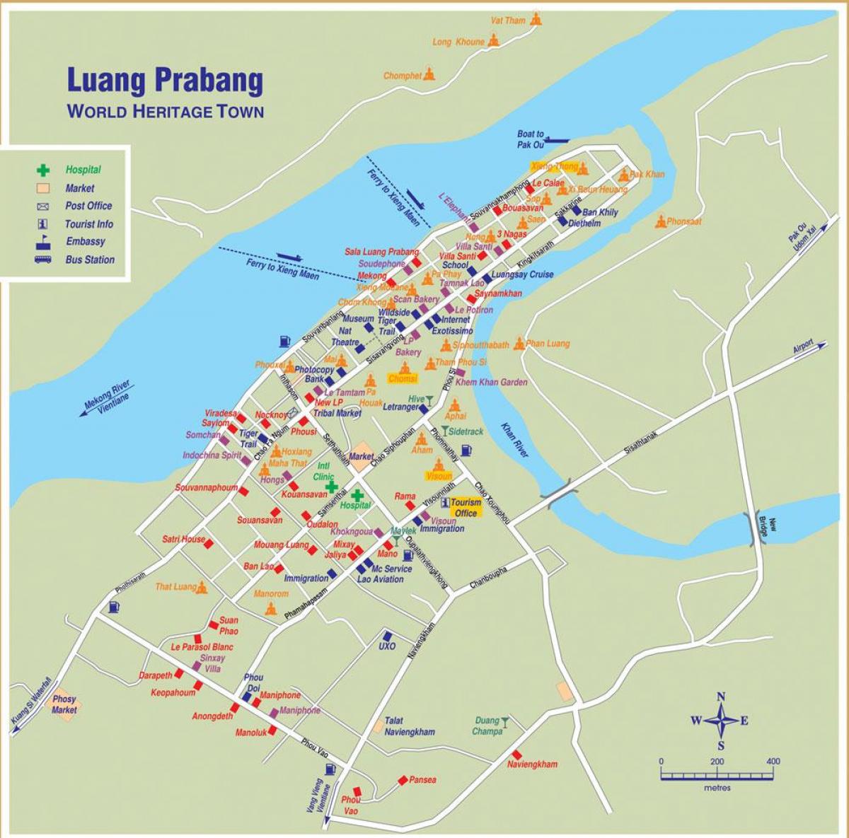Karte luang prabang laosa 