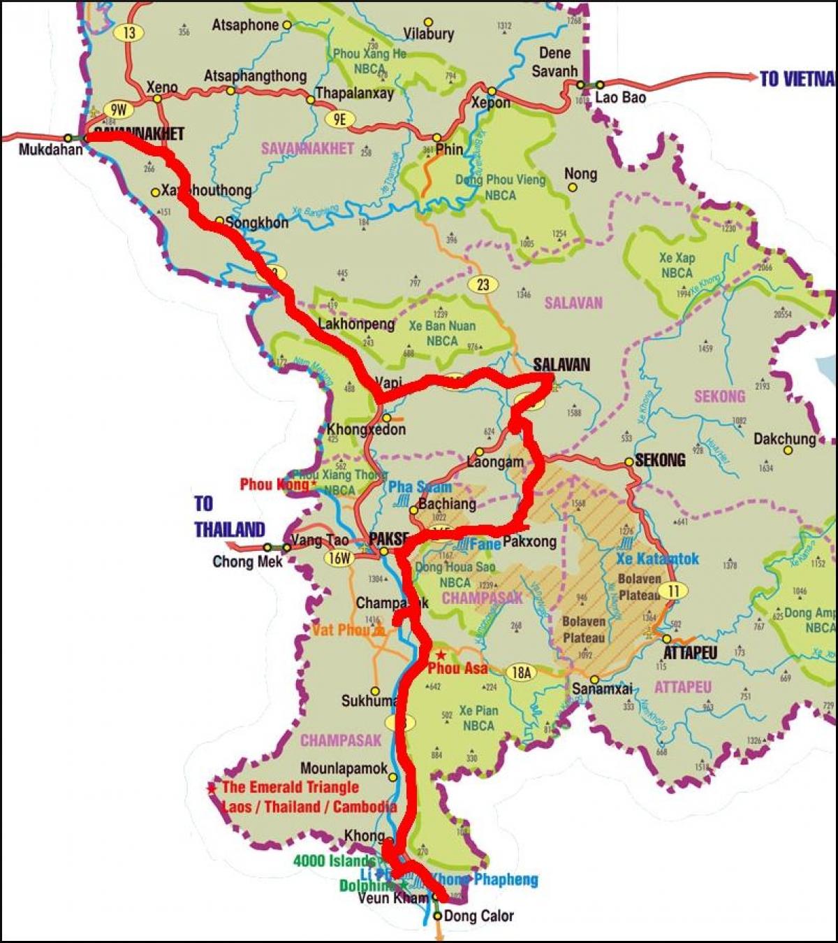 Karte savannakhet laosa