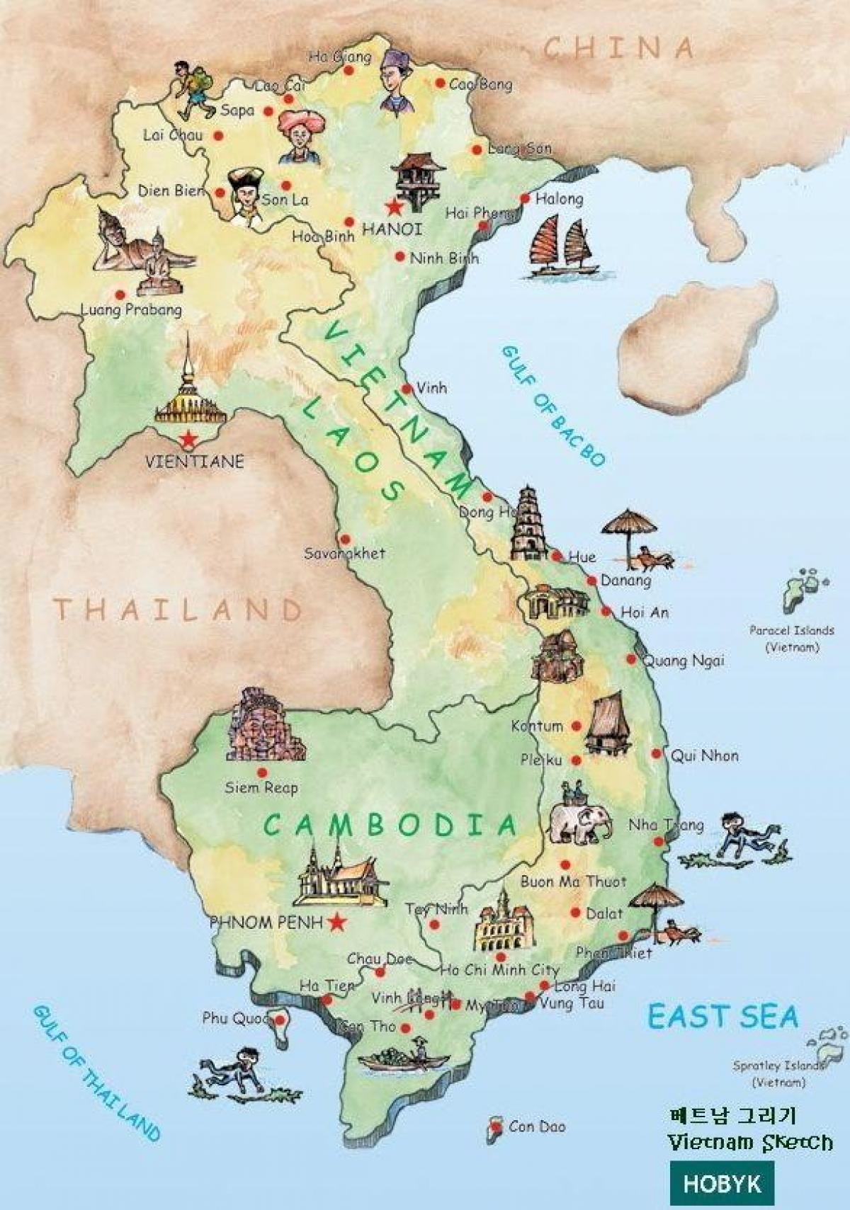 laosa objektiem kartē