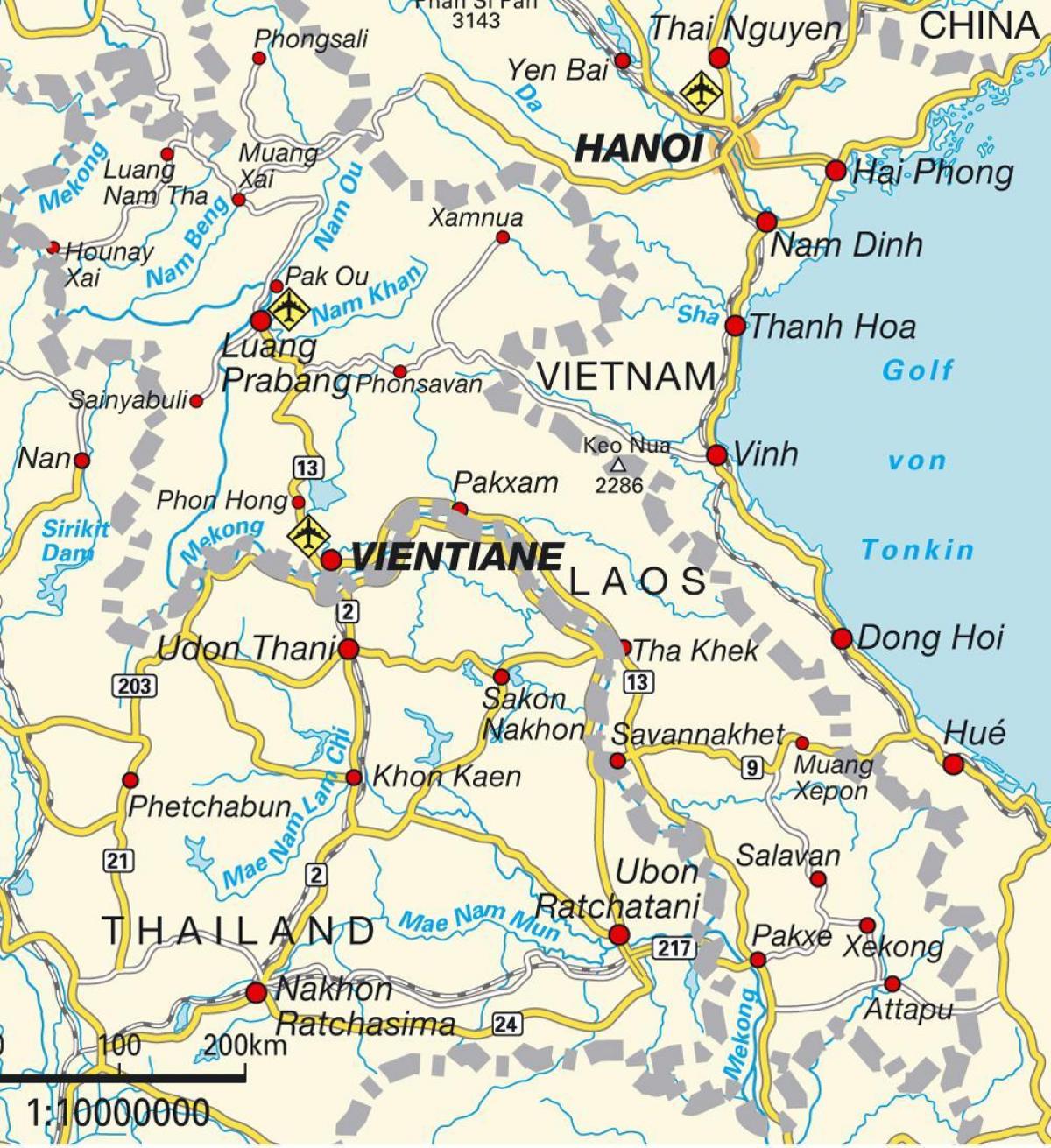 lidostas laosā karte