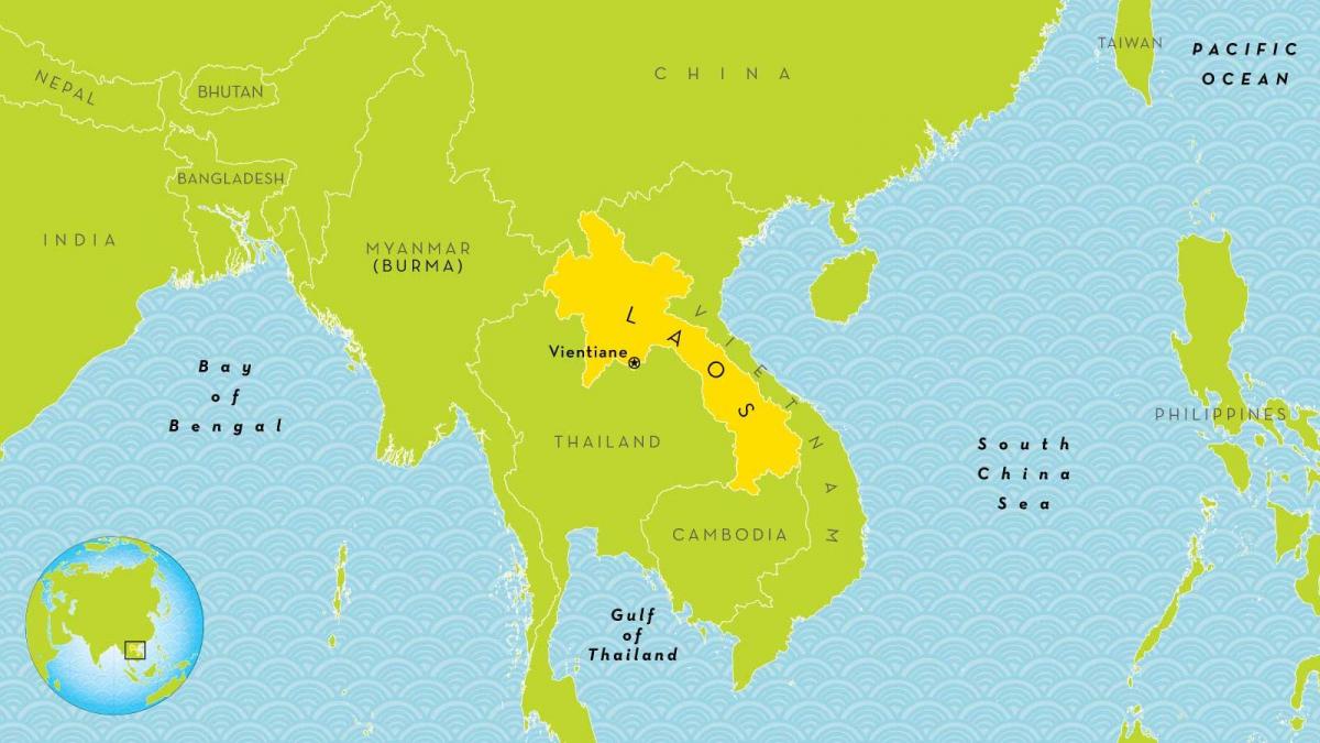 laosa atrašanās vietu uz pasaules kartes