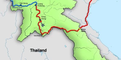 Mekong upes laosā karte